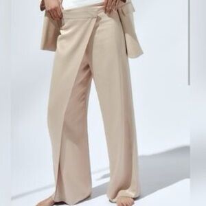 Zara Satin Wrap Style Wide Leg Pants XS NWT ✨